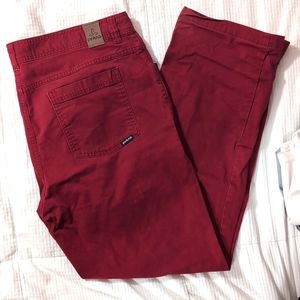 Men's red prana pants 40x32